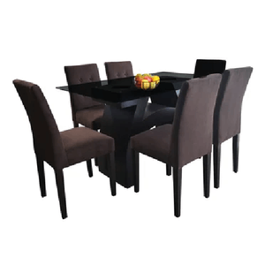 Juego de Comedor 6 Sillas Alto Hogar Marbelle Marrón