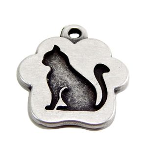 Placa de Identificación Gato Sentado Vintage