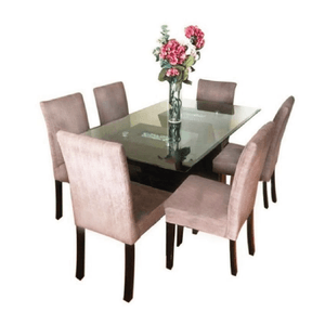 Juego de Comedor 6 Sillas Alto Hogar Romania Beige