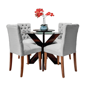 Juego de Comedor 4 Sillas Alto Hogar Naim Gris
