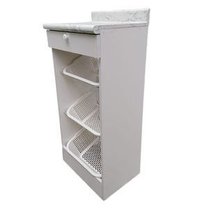 Repostero Verdulero Melamine en Blanco con Cajon y Cestas