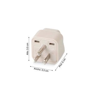 Adaptador Universal Espiga Plana 10A 250V + Tierra