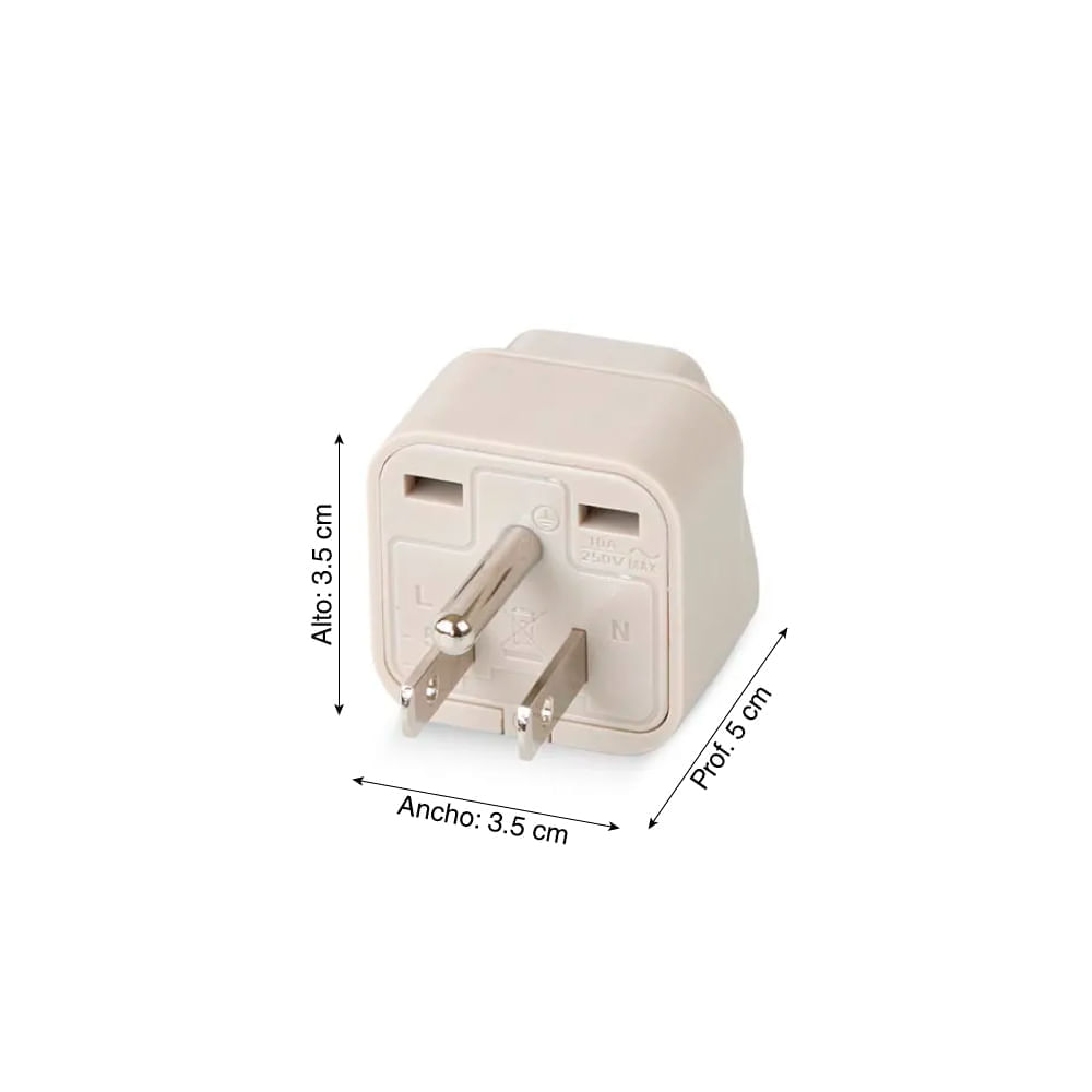 Adaptador universal 3 línea 10a-250v Wonpro - Promart