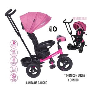 Triciclo Guiador "ESPIN" BLUE con USB Rosado
