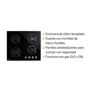 Cocina empotrable Orange vidrio templado 60 cm 4 hornillas