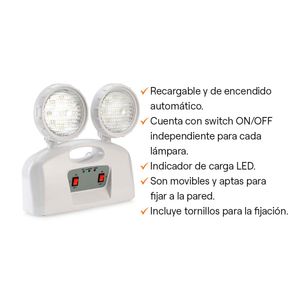 Lámpara de emergencia 2x9LED 4W