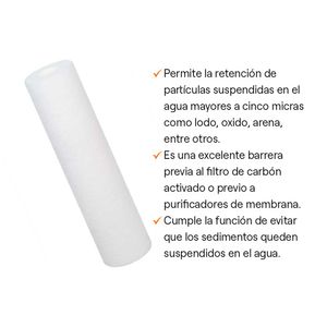 Filtro de agua Vigahome Sedimentos 5 Micras 10" x 2.5"