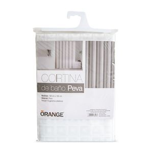 Cortina de Baño con Aros Orange 180x180cm Peva Quadros