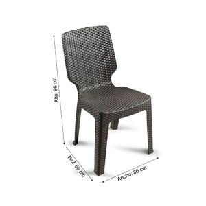 Silla de Plástico Modelo Tavarua Ratan Marrón