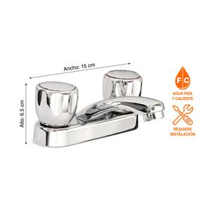 Mezcladora para Lavatorio Bimando Italgrif Vallarta 4" Baja Plata Cromado