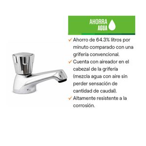 Llave de Lavatorio Trebol Eco Grande Baja Plata Cromada