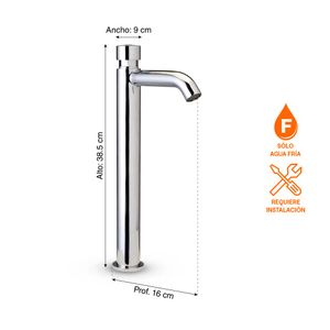 Llave temporizada lavatorio Vainsa Minimalista Alta Cr
