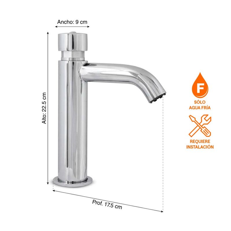 Griferia Temporizada Llave Para Lavatorio Vainsa Griferia Temporizada  Vainsa Llave Lavatorio Temporizada De Pared - Main Image