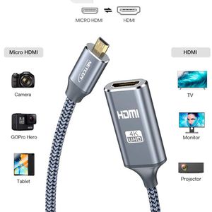 Cable Adaptador Convertidor Micro HDMI Macho a HDMI Hembra 4k 2.0 60hz