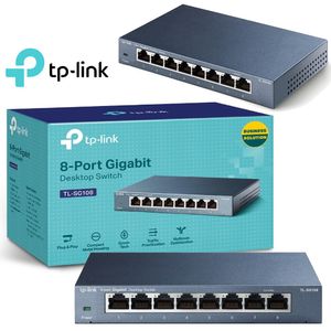 Switch 8 Puertos Tp-link TL-SG108 10/100/1000mbps RJ45 Lan GIGABIT