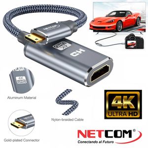 Cable Adaptador Convertidor Mini HDMI Macho a HDMI Hembra 4k 2.0 60hz Netcom