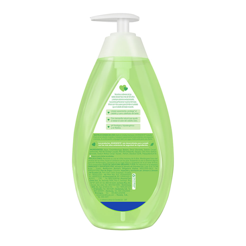 Shampoo para Bebés Johnsons Manzanilla Natural 750ml Real Plaza