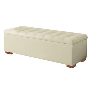 Baul Evan Mavisac Plaza King Color Marfil - Ultra Cuero