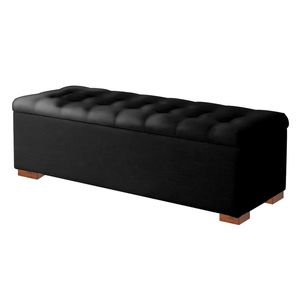 Baul Evan Mavisac Plaza King Color Negro - Ultra Cuero