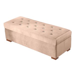 Baul Eliza Mavisac Plaza Y Media Color Beige - Tela