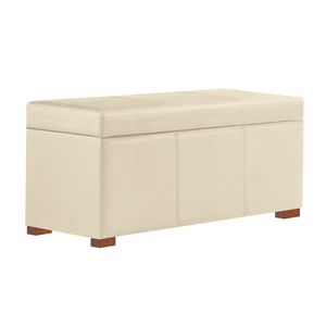 Baul Baxton Mavisac Plaza King Color Marfil - Tela