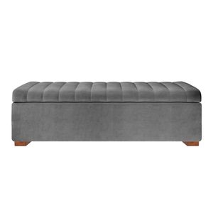 Baul Lirio Mavisac Plaza King Color Gris - Tela