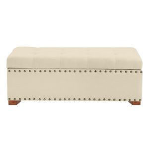 Baul Camila Mavisac Plaza Queen Color Marfil - Tela