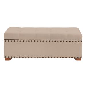 Baul Camila Mavisac Plaza Y Media Color Beige - Tela