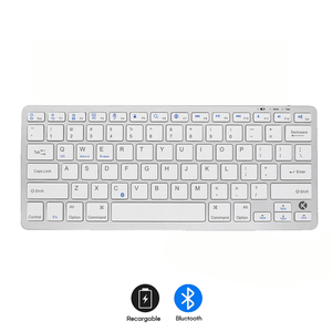 Teclado Inalámbrico Recargable Bluetooth BK3003 - Blanco