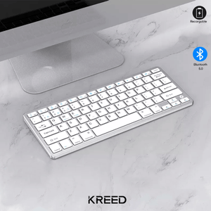 Teclado Inalámbrico Recargable Bluetooth BK3003 - Blanco