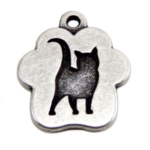 Placa de Identificación Gato Juguetón Vintage