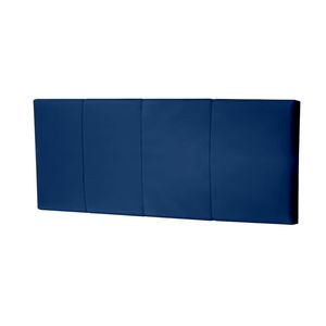 Cabecera Luap De Ambar Mavisac Plaza King Color Azul Noche - Tela