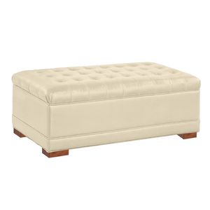 Baul Darcy Mavisac Plaza King Color Marfil - Tela