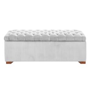 Baul Oliver Mavisac Plaza King Color Blanco - Ultra Cuero