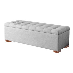 Baul Evan Mavisac Plaza Queen Color Plata - Tela