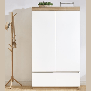 Ropero Catriona 2 Puertas 1 Cajón Ventitas Perú Blanco y Duna