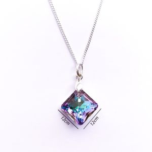 Collar de Plata Sifrah Shop con Dije Rombo de Cristal Vitrail Light