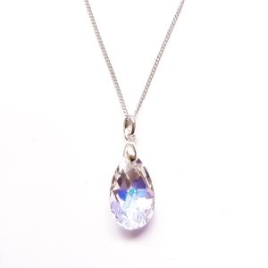 Collar de Plata Sifrah Shop con Dije Gota de Cristal Blanco