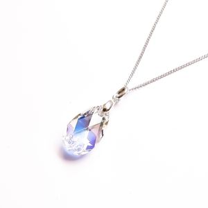 Collar de Plata Sifrah Shop con Dije Gota de Cristal Blanco