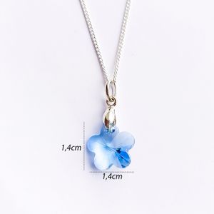 Collar de Plata Sifrah Shop con Dije Flor de Cristal Celeste