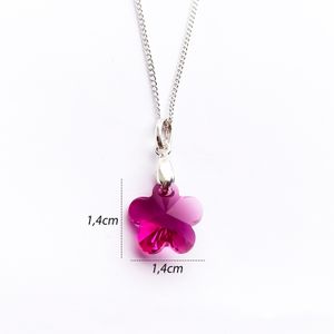 Collar de Plata Sifrah Shop con Dije Flor de Cristal Morada