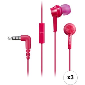 Panasonic RP-TCM115 Kit de auriculares intrauditivos tipo canal (juego de 3, rosa)