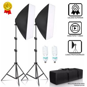 Kit de Iluminación Soft Box para Fotografía y Video Con Parantes Profesional FYI260011 Interlud