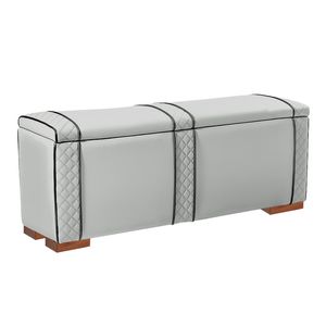 Baul Arya Mavisac Plaza Queen Color Plata - Ultra Cuero