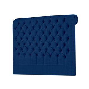 Cabecera Linen Mavisac Plaza King Color Azul Noche - Tela