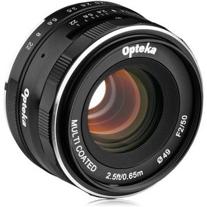 Lente Opteka 50mm f/2 para Fujifilm X