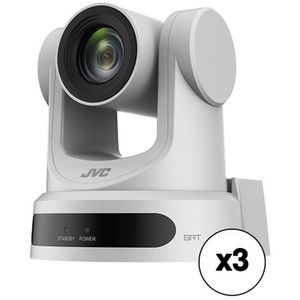 JVC KY-PZ200 Cámara remota HD PTZ con kit de zoom óptico de 20x (paquete de 3, blanco)