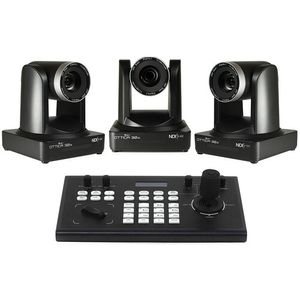 Cámara ikan NDI HX PTZ con zoom óptico de 30x y paquete de controlador IP (negro, 3 cámaras)