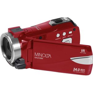 Minolta MN200NV32 1080P Camcorder de visión nocturna Full HD (rojo)