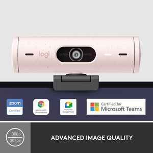 Cámara web Logitech Brio 500 1080p Full HD (rosa)